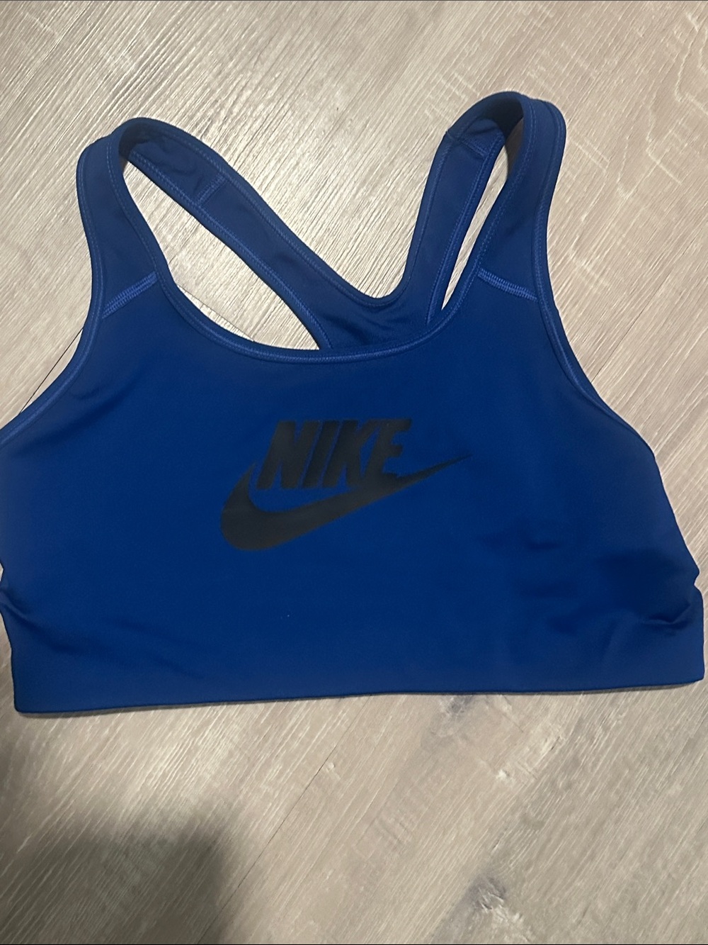 Nike Royal Blue Racerback Swim Top with Black Logo